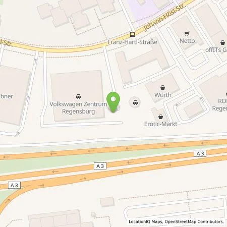 Standortübersicht der Tankstelle Volkswagen Zentrum Regensburg in 93053 Regensburg
