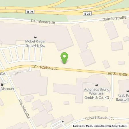 Standortübersicht der Tankstelle Autohaus Bruno Widmann GmbH & Co. KG in 73431 Aalen