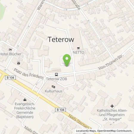 Standortübersicht der Tankstelle Vattenfall Smarter Living GmbH in 17166 Teterow