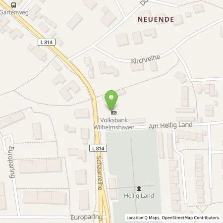 Standortübersicht der Tankstelle Volksbank Wilhelmshaven eG in 26389 Wilhelmshaven