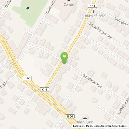 Standortübersicht der Tankstelle Jonas Giese in 33604 Bielefeld