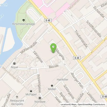 Standortübersicht der Tankstelle Gesellschaft für Beteiligungen und Parken in Bad Kreuznach mbH in 55543 Bad Kreuznach