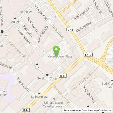 Standortübersicht der Tankstelle Gesellschaft für Beteiligungen und Parken in Bad Kreuznach mbH in 55543 Bad Kreuznach