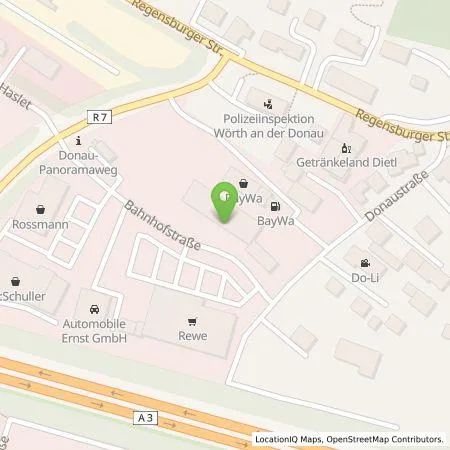 Standortübersicht der Tankstelle Stefan Kohl Wörth GmbH in 93086 Wörth a.d.Donau