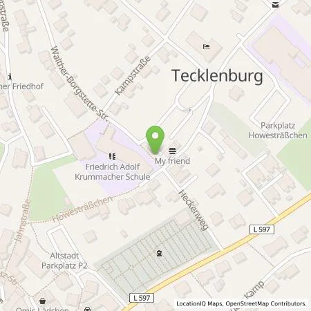 Standortübersicht der Tankstelle Stadtwerke Lengerich GmbH in 49545 Tecklenburg