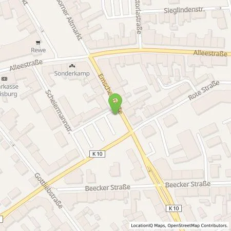 Standortübersicht der Tankstelle Stadtwerke Duisburg AG in 47166 Duisburg