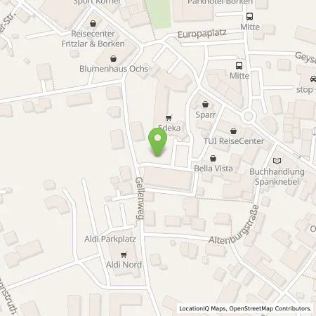 Standortübersicht der Tankstelle EAM Natur Energie GmbH in 34582 Borken (Hessen)