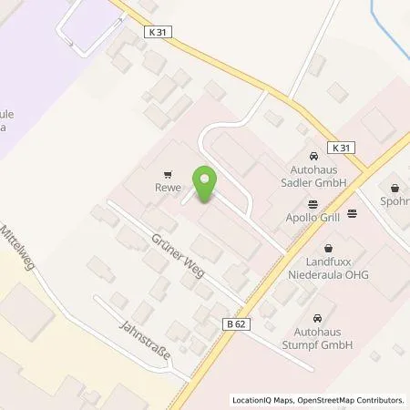 Standortübersicht der Tankstelle EAM Natur Energie GmbH in 36272 Niederaula