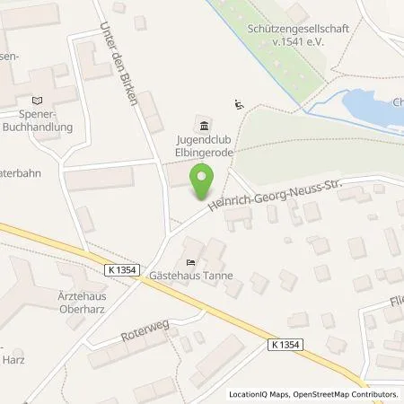 Standortübersicht der Tankstelle Stadtwerke Blankenburg GmbH in 38875 Elbingerode