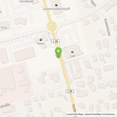 Standortübersicht der Tankstelle team energie GmbH & Co. KG in 24983 Handewitt