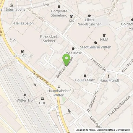 Standortübersicht der Tankstelle Stadtwerke Witten Energielösungen GmbH in 58452 Witten