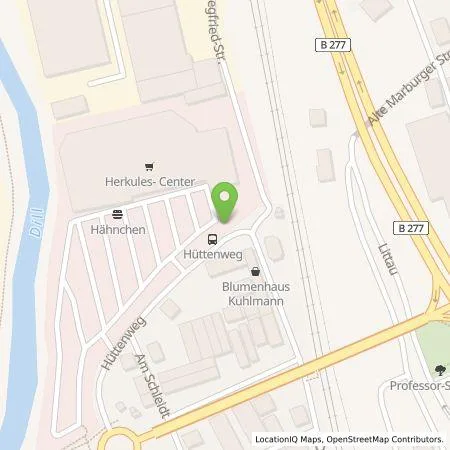 Standortübersicht der Tankstelle TEAG Mobil GmbH in 35745 Herborn