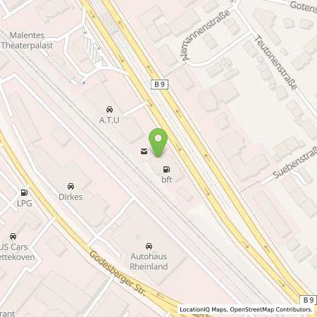 Standortübersicht der Tankstelle Allego GmbH in 53175 Bonn-Godesberg Nord