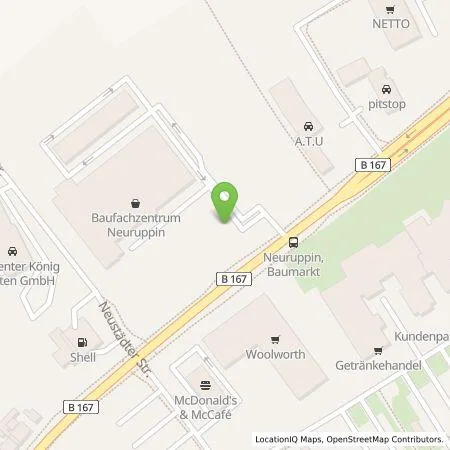 Standortübersicht der Tankstelle Baufachzentrum Falkenhagen GmbH in 16816 Neuruppin