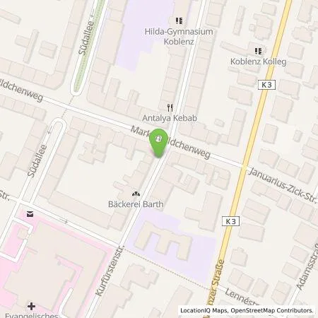 Standortübersicht der Tankstelle Energieversorgung Mittelrhein AG in 56068 Koblenz