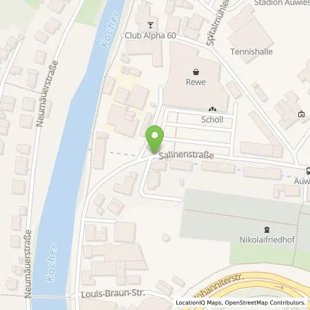 Standortübersicht der Tankstelle EnBW mobility+ AG und Co.KG in 74523 Schwäbisch Hall