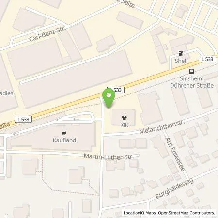 Standortübersicht der Tankstelle E.ON Drive Infrastructure GmbH in 74889 Sinsheim