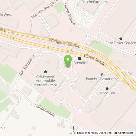 Standortübersicht der Tankstelle Volkswagen Automobile Stuttgart GmbH in 70188 Stuttgart