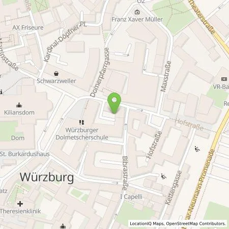 Standortübersicht der Tankstelle Fürstlich Castellsche Bank, Credit-Casse AG in 97070 Würzburg