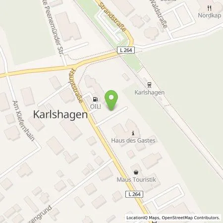 Standortübersicht der Tankstelle Energie Vorpommern GmbH in 17449 Karlshagen