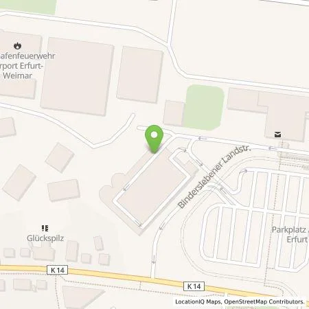 Standortübersicht der Tankstelle Flughafen Erfurt GmbH in 99092 Erfurt
