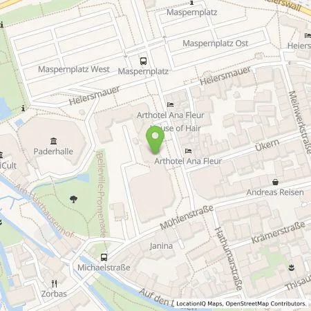 Standortübersicht der Tankstelle Sparkasse Paderborn-Detmold-Höxter in 33098 Paderborn