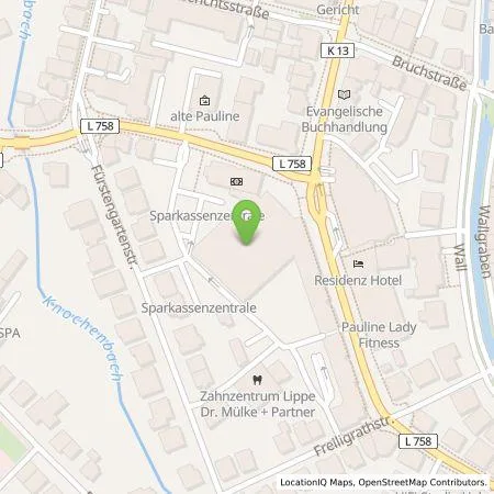 Standortübersicht der Tankstelle Sparkasse Paderborn-Detmold-Höxter in 32756 Detmold