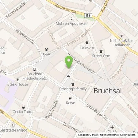 Standortübersicht der Tankstelle Sparkasse Kraichgau Bruchsal-Bretten-Sinsheim AdöR in 76646 Bruchsal