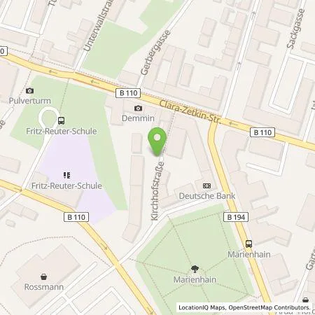 Standortübersicht der Tankstelle Stadtwerke Demmin GmbH in 17109 Demmin