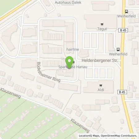 Standortübersicht der Tankstelle Sparkasse Hanau Anstalt des Öffentlichen Rechts in 63452 Hanau