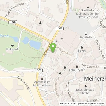 Standortübersicht der Tankstelle Sparkasse Kierspe-Meinerzhagen AdöR in 58540 Meinerzhagen