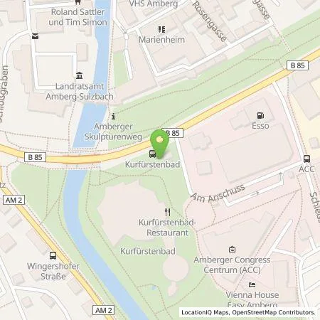 Standortübersicht der Tankstelle Stadtwerke Amberg Bäder und Park GmbH in 92224 Amberg