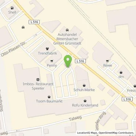 Standortübersicht der Tankstelle Allego GmbH in 67269 Grünstadt