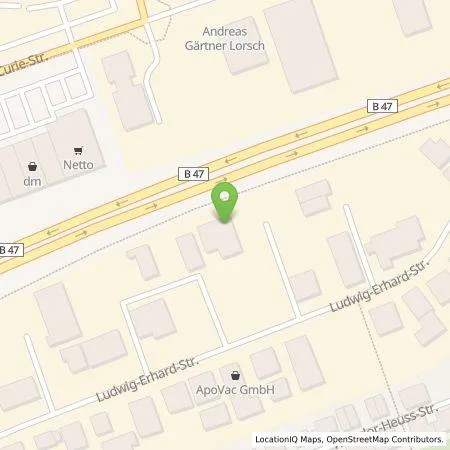 Standortübersicht der Tankstelle Michael Kirner in 64653 Lorsch