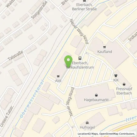 Standortübersicht der Tankstelle ALDI SÜD Immobilienverwaltungs-GmbH & Co. oHG in 69412 Eberbach