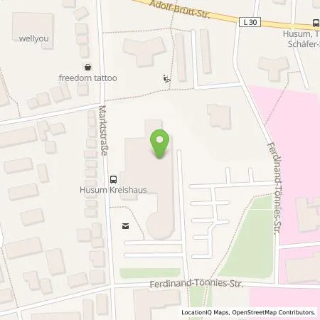 Standortübersicht der Tankstelle Stadtwerke Husum GmbH in 25813 Husum