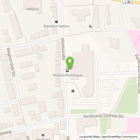 Standortübersicht der Tankstelle Stadtwerke Husum GmbH in 25813 Husum