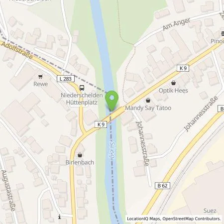 Standortübersicht der Tankstelle Stadt Siegen in 57080 Siegen