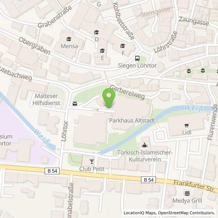 Standortübersicht der Tankstelle Stadt Siegen in 57072 Siegen