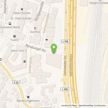 Standortübersicht der Tankstelle Stadt Siegen in 57078 Siegen