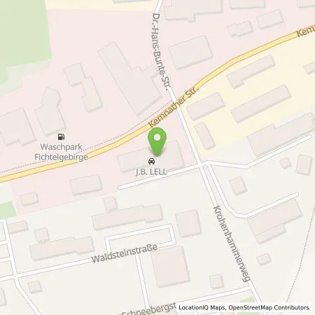 Standortübersicht der Tankstelle Autohaus J.B. Lell GmbH in 95632 Wunsiedel