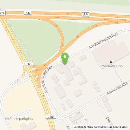 Standortübersicht der Tankstelle Hotel Merkur GmbH in 66877 Ramstein-Miesenbach