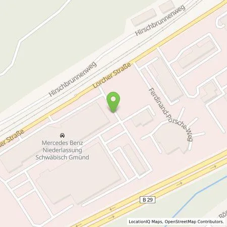 Standortübersicht der Tankstelle Mercedes- Benz AG - Niederlassung Ulm/Schwäbisch Gmünd in 73529 Schwäbisch Gmünd