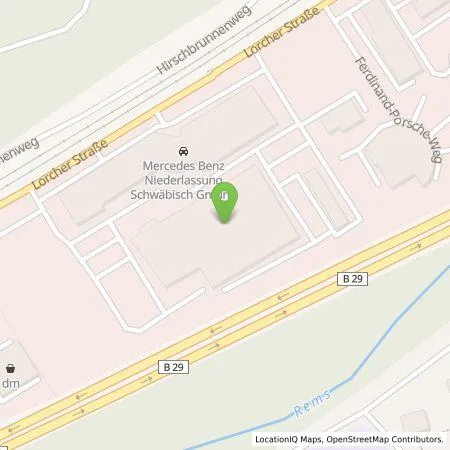 Standortübersicht der Tankstelle Mercedes- Benz AG - Niederlassung Ulm/Schwäbisch Gmünd in 73529 Schwäbisch Gmünd