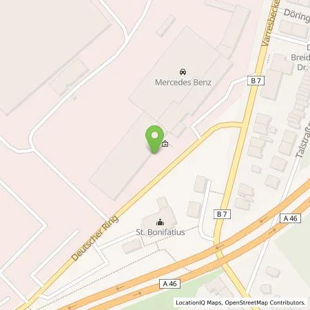 Standortübersicht der Tankstelle Mercedes- Benz AG - Niederlassung Wuppertal/Solingen/Remscheid in 42327 Wuppertal