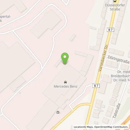Standortübersicht der Tankstelle Mercedes- Benz AG - Niederlassung Wuppertal/Solingen/Remscheid in 42115 Wuppertal