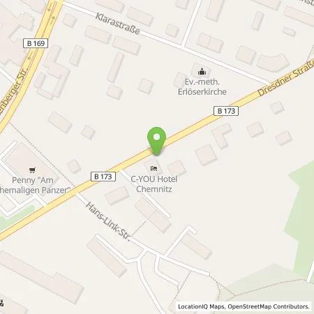 Standortübersicht der Tankstelle Jan Rudolph in 09131 Chemnitz