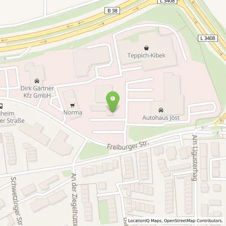 Standortübersicht der Tankstelle Autohaus Jöst GmbH in 69469 Weinheim