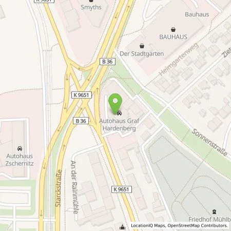 Standortübersicht der Tankstelle Autohaus Graf Hardenberg GmbH - Ford in 76185 Karlsruhe