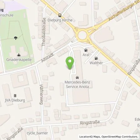Standortübersicht der Tankstelle Mercedes- Benz AG - Niederlassung Darmstadt in 64807 Dieburg